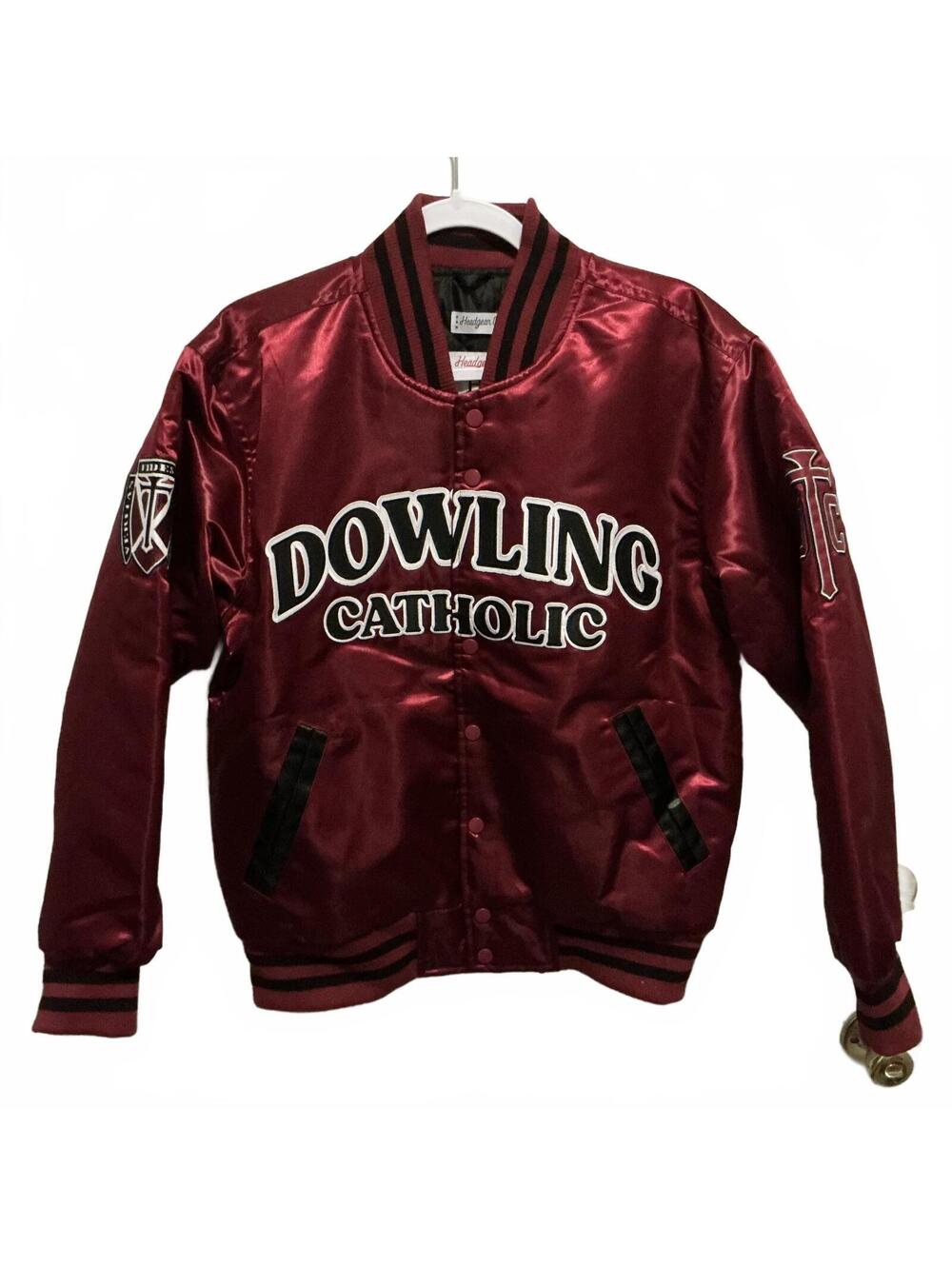 Caitlin Clark Dowling Catholic Satin Jacket Maroon Size S